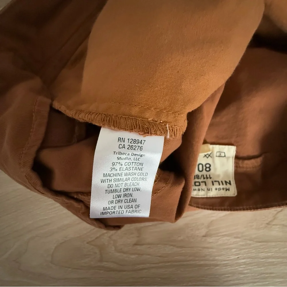 nili lotan 6 paris ankle twill pant drop crotch Maple Brown slouchy boho - Picture 4 of 8